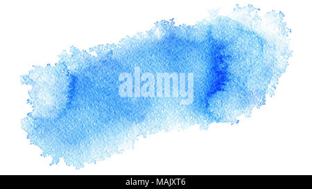 Dipinto a mano acquerello astratto luce morbida blu banner web sfondo sulla carta testurizzata Foto Stock