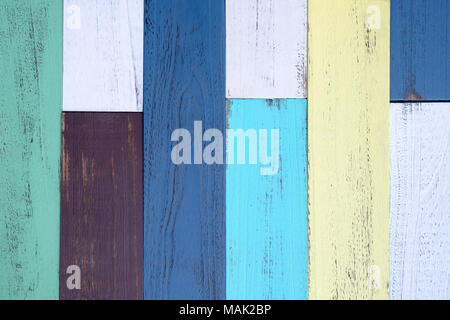 Colorate diverse tavole di legno per uso in background Foto Stock