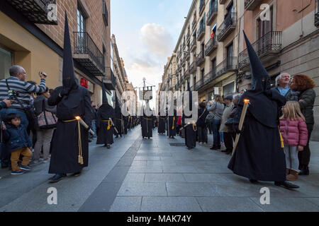 Semanta Santa (anche conosciuto come la Settimana Santa) è uno di Spagna più grandi e i più celebri feste religiose. Barcelona, Spagna Foto Stock