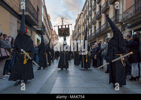 Semanta Santa (anche conosciuto come la Settimana Santa) è uno di Spagna più grandi e i più celebri feste religiose. Barcelona, Spagna Foto Stock