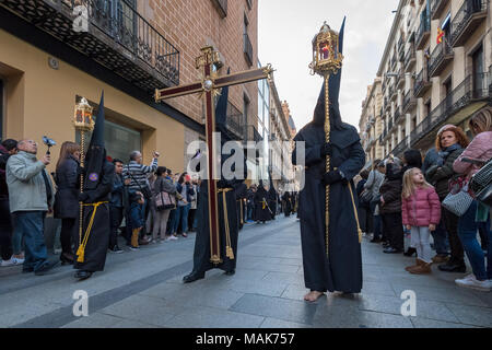 Semanta Santa (anche conosciuto come la Settimana Santa) è uno di Spagna più grandi e i più celebri feste religiose. Barcelona, Spagna Foto Stock