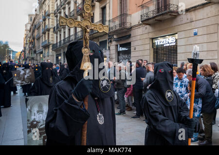 Semanta Santa (anche conosciuto come la Settimana Santa) è uno di Spagna più grandi e i più celebri feste religiose. Barcelona, Spagna Foto Stock