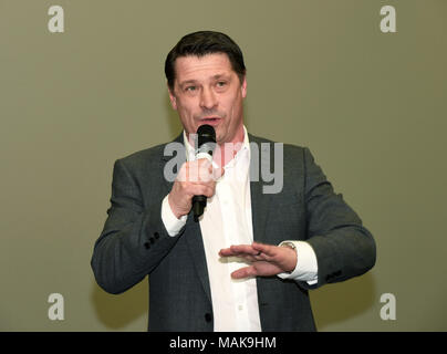 Dopo la cena speaker ex calciatore Tony Cottee Foto Stock