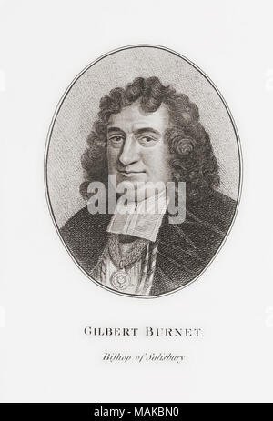 Gilbert Burnett, 1643-1715. Il filosofo scozzese e storico, e il Vescovo di Salisbury. Da Woodburn's galleria di ritratti di rare, pubblicato 1816. Foto Stock