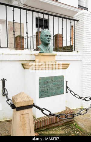 Poeta busto in Arcos de la Frontera vicino a Cadiz Spagna Foto Stock