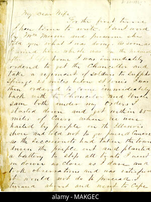 Titolo: Lettera da Jno. T. Duff, Cairo, la mia cara moglie, Agosto 21, 1861 . Il 21 agosto 1861. Duff, John T. Foto Stock