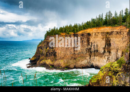 Un giorno di tempesta a Capo Meares su Oregon Coast Foto Stock