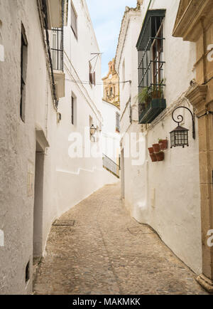 Strada di Arcos de la Frontera vicino a Cadiz Spagna Foto Stock