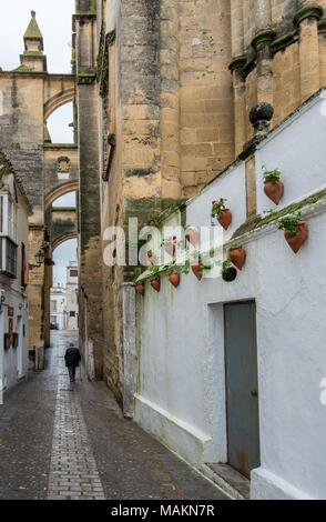 Il vecchio uomo in Arcos de la Frontera vicino a Cadiz Spagna Foto Stock