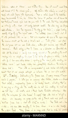 Descrive a scrivere una lettera a falso lui e William Barth ha giocato su Federico Gleason come vendetta per Gleason non pagare per Gunn il disegno. Trascrizione: restituiti, chiamato a [John B.] Holmes ?, vide Wilkins, allora al tramonto attraversato il latticello canale & al [Governatori] isola nuovamente. Alf Waud ?s lettera contenente un account di una formidabile vendere che [Frederick] Gleason ha sperimentato. Come un certo sonetto al vortice che sono state inoltrate a lui, il muggito il Editor e stampanti non scoprire fino a che trenta cinque mila copie era stato dato via al mondo che avevano publ Foto Stock