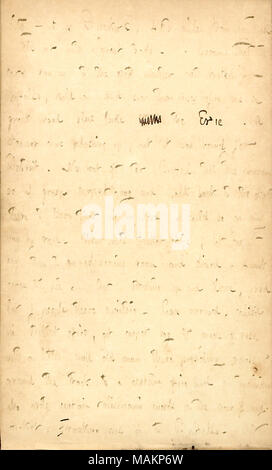 Descrive una fermata al Dunkin, New York, sulla sua strada per le Cascate del Niagara. Trascrizione: città ? Si tratta di Dunkerque, 460 miglia da New York. Tutti fuori con un gran da fare. Mi apprendimento che le vetture correvano su per i punti dove le barche iniziato per Buffalo, tenere su e vide che si erge davanti a me un grande ampio lago blu [parola barrata] la Erie. Un sistema di cottura a vapore è venuto plashing fino, ma era legato per Detroit. Nessuna barca off per Buffalo fino a domani, così ho afferrare i tappeti sacco e tornare a piedi al magazzino per apprendere che in un'ora mi potrebbe essere sul mio modo per ferrovia. È andato in biglietteria, tappeto sinistro borsa, quindi ad un adjoinin Foto Stock