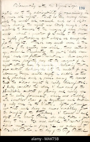Per quanto riguarda il corso degli eventi durante il mese di marzo dell'esercito del Potomac da Williamsburg. Titolo: Thomas Butler diari Gunn: Volume 19, pagina 229, 10 maggio 1862 . Il 10 maggio 1862. Gunn, Thomas Butler, 1826-1903 Foto Stock