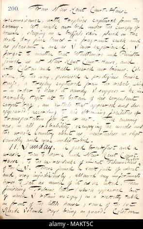 Per quanto riguarda il corso degli eventi durante il mese di marzo dell'esercito del Potomac da Williamsburg. Titolo: Thomas Butler diari Gunn: Volume 19, pagina 230, 10 maggio 1862 . Il 10 maggio 1862. Gunn, Thomas Butler, 1826-1903 Foto Stock
