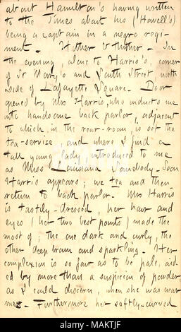 Descrive una visita con il sig. e la Sig.ra Harris a New Orleans. Titolo: Thomas Butler diari Gunn: Volume 22, pagina 60, 10 febbraio 1863 . Il 10 febbraio 1863. Gunn, Thomas Butler, 1826-1903 Foto Stock