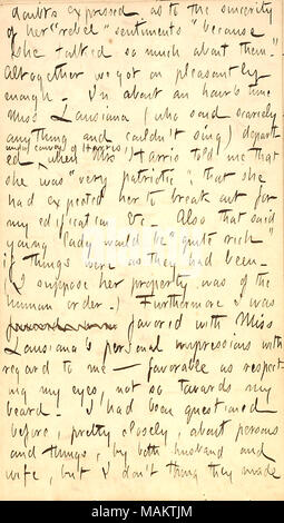 Descrive una visita con il sig. e la Sig.ra Harris a New Orleans. Titolo: Thomas Butler diari Gunn: Volume 22, pagina 64, 10 febbraio 1863 . Il 10 febbraio 1863. Gunn, Thomas Butler, 1826-1903 Foto Stock