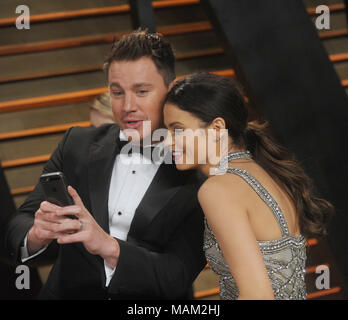 WEST HOLLYWOOD, CA - MARZO 02: Channing Tatum Jenna Dewan assiste il 2014 Vanity Fair Oscar Party hosted by Graydon Carter il 2 marzo 2014 in West Hollywood, California. Persone: Channing Tatum Jenna Dewan Foto Stock