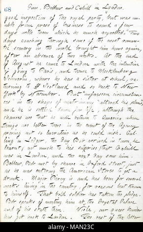 Descrive una lettera ricevuta da Bob pistola. Titolo: Thomas Butler diari Gunn: Volume 17, pagina 77, luglio 20, 1861 . Il 20 luglio 1861. Gunn, Thomas Butler, 1826-1903 Foto Stock