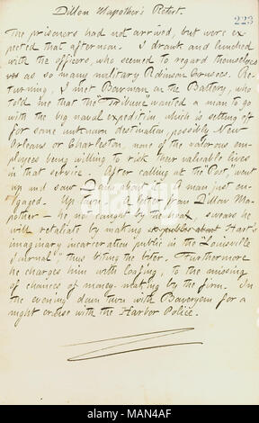 Descrive una lettera ricevuta da Dillon Mapother. Titolo: Thomas Butler diari Gunn: Volume 17, pagina 236, Ottobre 10, 1861 . Il 10 ottobre 1861. Gunn, Thomas Butler, 1826-1903 Foto Stock