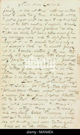 Descrive una lettera ricevuta da sua madre. Titolo: Thomas Butler diari Gunn: Volume 18, pagina 10, Ottobre 12, 1861 . Il 12 ottobre 1861. Gunn, Thomas Butler, 1826-1903 Foto Stock