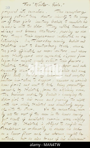 Per quanto riguarda uno scandalo presso la sua casa di imbarco. Titolo: Thomas Butler diari Gunn: Volume 18, pagina 37, Novembre 2, 1861 . Il 2 novembre 1861. Gunn, Thomas Butler, 1826-1903 Foto Stock