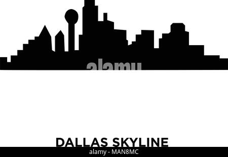 Lo skyline di dallas su sfondo bianco, illustrazione vettoriale Illustrazione Vettoriale