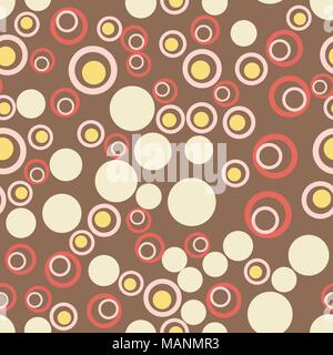 Abstract moderno coriandoli sfondo. Seamless ciambelle colorate e punti pattern. Illustrazione Vettoriale