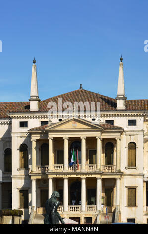 Facciata sud della Villa Barbarigo a Noventa Vicentina, Italia, anno 1588 - Apr 01 2018 Foto Stock