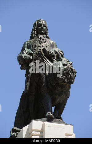 Statua di piazza Marquês de Pombal. Lisbona, Portogallo Foto Stock