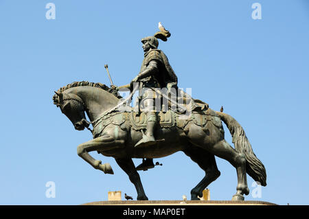 Statua di re Dom João I. Lisbona, Portogallo Foto Stock