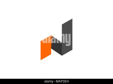Lettera n Logo design Foto Stock