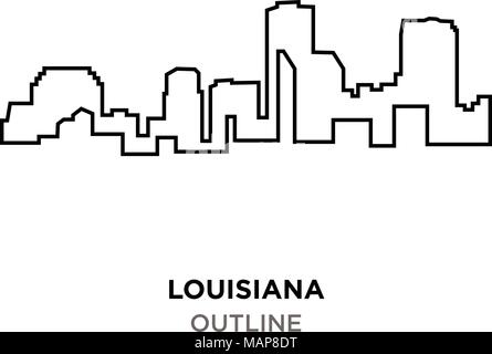 Louisiana delineano su sfondo bianco Illustrazione Vettoriale