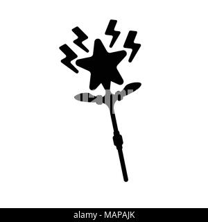 Icona della penna ottica. Mondo di fantasia del bufalo. In bianco e nero e uno stile semplice. Illustrazione Vettoriale. Illustrazione Vettoriale