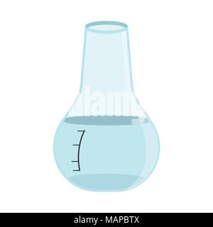 Cartoon pallone da laboratorio icona. Forniture per le scuole. Vettore isolato illustrazione. Illustrazione Vettoriale