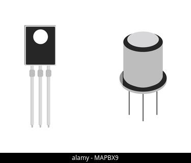 Transistore icona isometrica. Illustrazione Vettoriale. Illustrazione Vettoriale