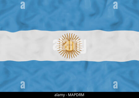 Argentina bandiera nazionale con sbandieratori tessuto Foto Stock