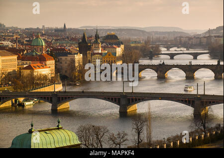 Fiume Vltava Praga Repubblica Ceca Foto Stock