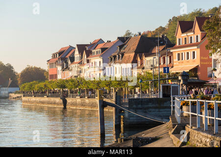 La città bassa, Meersburg, Baden-Württemberg, Germania, Europa Foto Stock