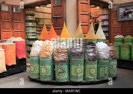 Il mercato delle spezie, Souk, Mellah (il vecchio quartiere ebraico), Marrakech (Marrakech), Marocco, Africa Settentrionale, Africa Foto Stock