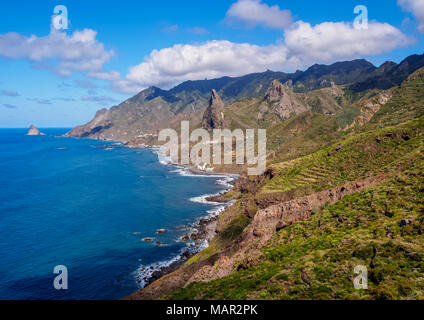 Il paesaggio della costa vicino Taganana, Anaga Parco Rurale, isola di Tenerife, Isole Canarie, Spagna, Atlantico, Europa Foto Stock