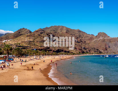 Spiaggia di Las Teresitas, San Andres, isola di Tenerife, Isole Canarie, Spagna, Atlantico, Europa Foto Stock