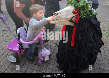 Il Montol Festival è un festival annuale di Penzance, Cornwall, Regno Unito, tenutasi il 21 dicembre Foto Stock