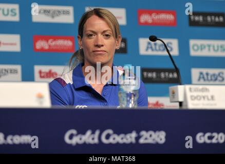 Queensland, Australia. Il 4 aprile 2018. Eilidh Doyle (SCO). Team Scozia conferenza stampa. Centro stampa. Costa d'Oro 2018. Queensland. Australia. 04/04/2018. Credito: Sport In immagini/Alamy Live News Foto Stock