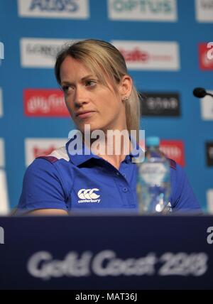 Queensland, Australia. Il 4 aprile 2018. Eilidh Doyle (SCO). Team Scozia conferenza stampa. Centro stampa. Costa d'Oro 2018. Queensland. Australia. 04/04/2018. Credito: Sport In immagini/Alamy Live News Foto Stock