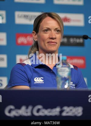 Queensland, Australia. Il 4 aprile 2018. Eilidh Doyle (SCO). Team Scozia conferenza stampa. Centro stampa. Costa d'Oro 2018. Queensland. Australia. 04/04/2018. Credito: Sport In immagini/Alamy Live News Foto Stock