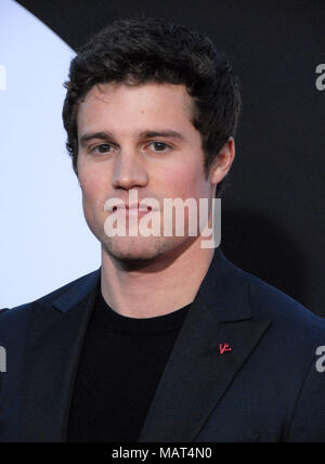 WESTWOOD, CA - 03 aprile: Attore Jake Picking assiste la premiere di Universal Pictures' 'bloccanti' al Regency Village Theatre il 3 aprile 2018 a Westwood, California. Foto Stock