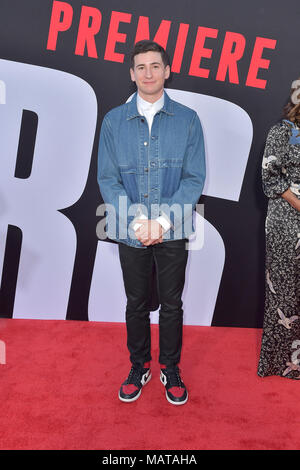 Sam Lerner frequentando il 'bloccanti' premiere al Regency Village Theatre il 3 aprile 2018 a Los Angeles, California. Foto Stock