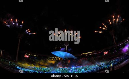 Queensland. Australia. 4 apr, 2018. . Cerimonia di apertura. XXI Giochi del Commonwealth. Carrara Stadium. Costa d'Oro 2018. Queensland. Australia. 04/04/2018. Credito: Sport In immagini/Alamy Live News Foto Stock