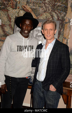 NEW YORK, NY - 03 aprile: Michael Kenneth Williams, Dan Abrams assiste il "Vice" Stagione 6 Premiere a Whitby Hotel su Aprile 3, 2018 in New York City People: Michael Kenneth Williams, Dan Abrams Foto Stock