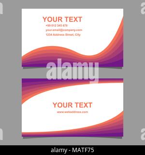 Colorata wave design business card set di modelli Illustrazione Vettoriale