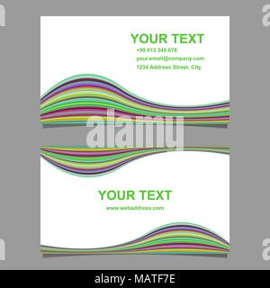 Colorata wave design business card set di modelli Illustrazione Vettoriale